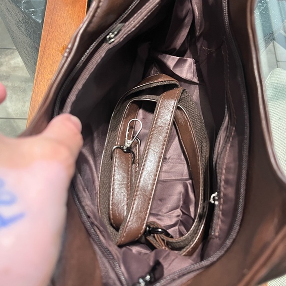 Dark Brown Leather Purse With Strap - Picture 4 of 4